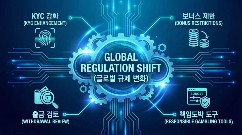 해외 토토사이트 규제 및 라이선스 환경에서 출금이 승인되기까지의 흐름 예시입니다. KYC 확인, AML 검토, 출금 승인 단계에서 지연이 발생할 수 있습니다.